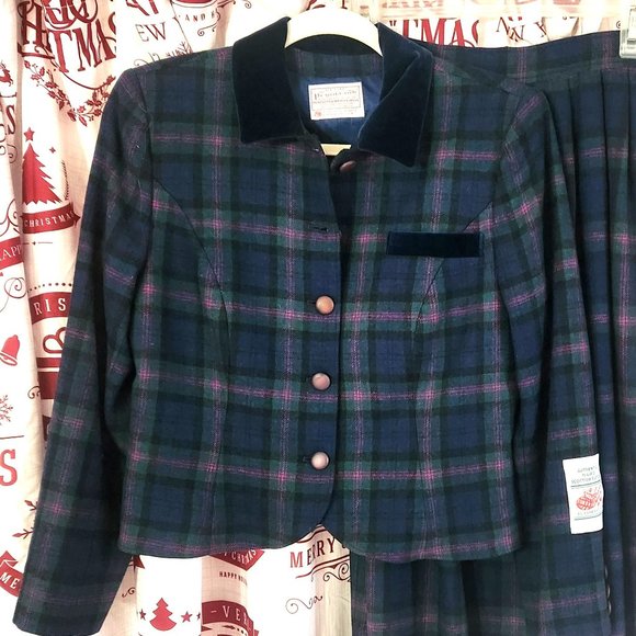 Vintage Pendleton Baird Tartan Plaid Suit 100% Wool Size 4P NOS with Tags